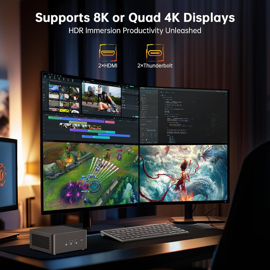 ASUS NUC 14 Pro Mini PC Win 11 Pro, Intel Ultra 7 155H (16C/22T), 16GB DDR5 RAM, 512GB PCIe SSD, Small Desktop Computer with Intel Arc GPU/AI GC/AI Boost/AI Ready/Thunderbolt 4/WiFi 6E/VESA Mount