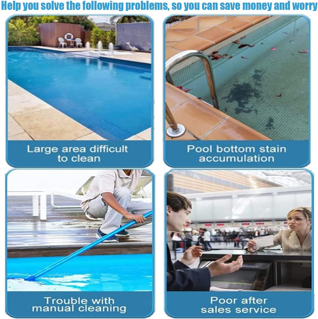 Automatic Pool Cleaner, Cordless Robotic Pool Cleaner, Small Inground & Above Ground Swimming Pools Cleaning Robot, for Floor/Walls & Waterline