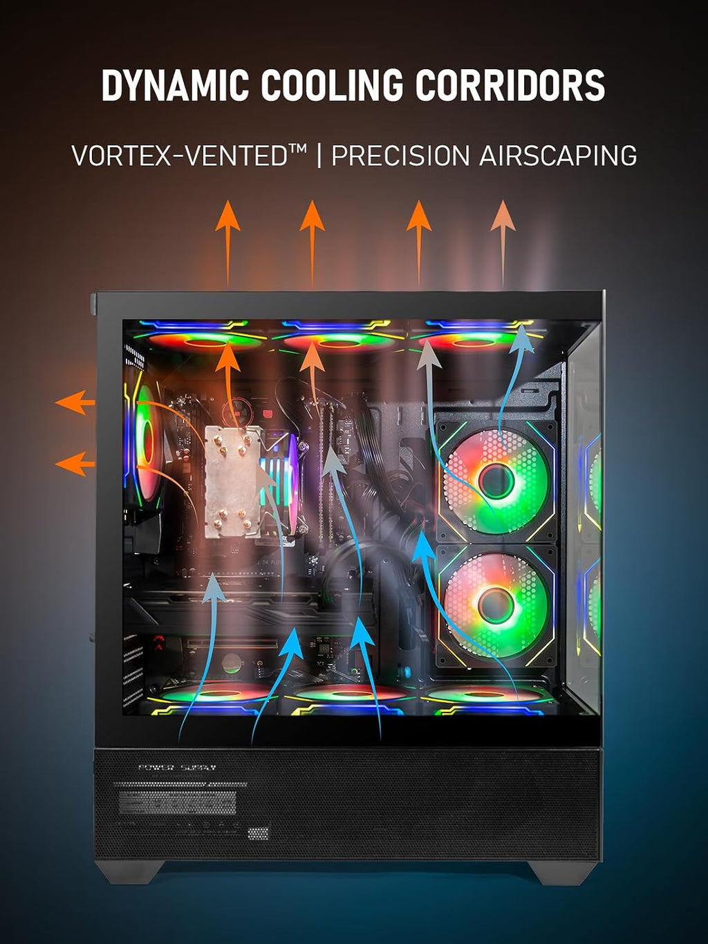 Gaming PC Desktop – Ryzen 7 5700X up to 4.6 GHz 8 Cores, RTX 3050, 32GB DDR4 RAM, 1TB NVMe SSD, Wi-Fi 6 & Bluetooth 5.4, 9 ARGB Fans, Windows 11 Pro, 650W PSU High-Performance Tower