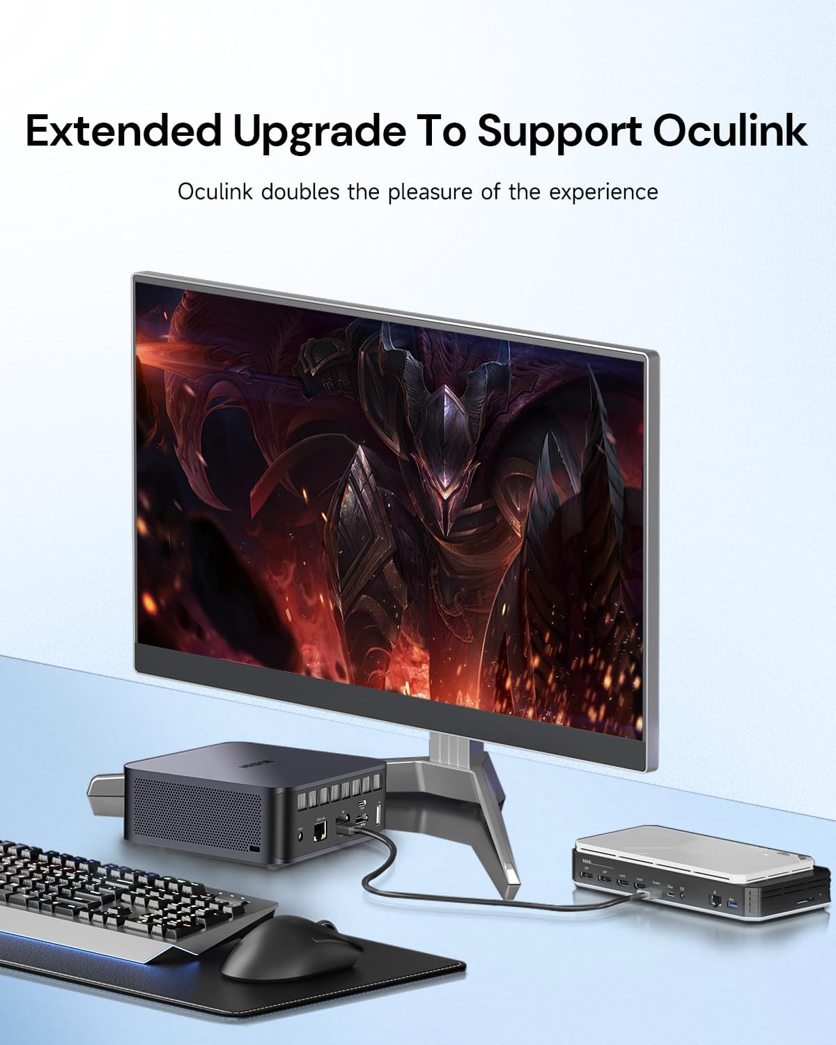 Reatan X7 Mini Gaming PC,AMD Ryzen 7 255(8C/16T, up to 4,9 GHz) Radeon 780M 64GB RAM DDR5 + 2TB SSD Up to 8K Quad-Screen Display Desktop Gaming Mini Computers OCulink WiFi 7 BT:5.4 Built-in Speaker