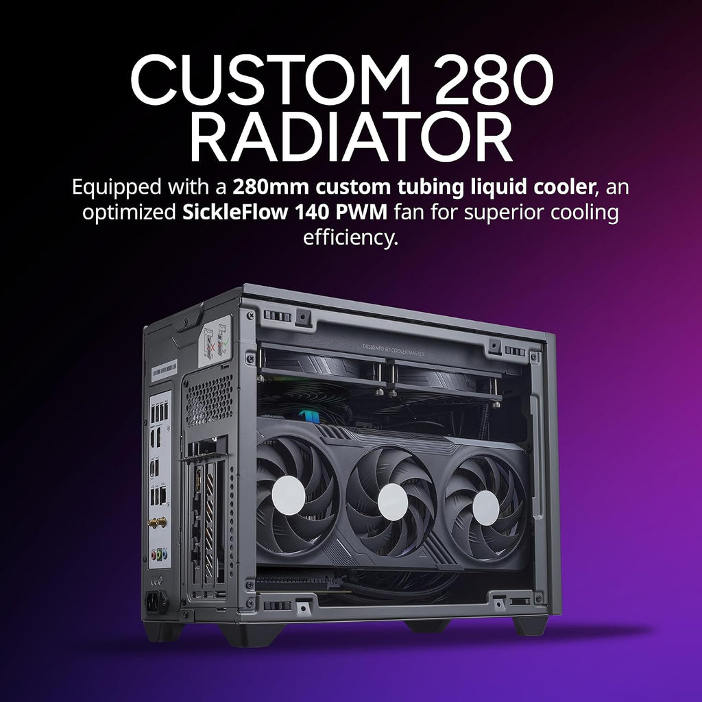 Cooler Master NR2 Pro Gaming PC – AMD RYZEN 7 9800X3D, AMD RX 9070 XT 16GB, 32GB DDR5 6000MHz, 2TB Gen4 M.2, Windows 11, V850 SFX Gold PSU, Compact Mini ITX Desktop PC