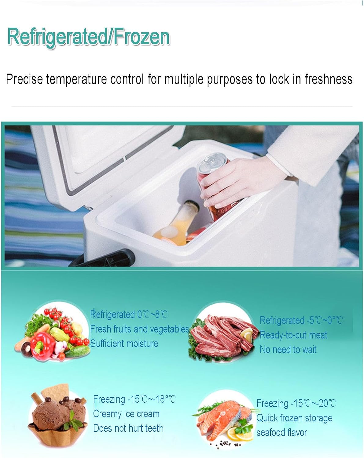 Car Refrigerator, Portable Freezer Compressor Cooler 15Liter Capacity Electric Coolers with 12V/24V DC & 220V AC for Car, RV, Truck, Van, Boat Camping, Travel, Fishing Outdoor,8L