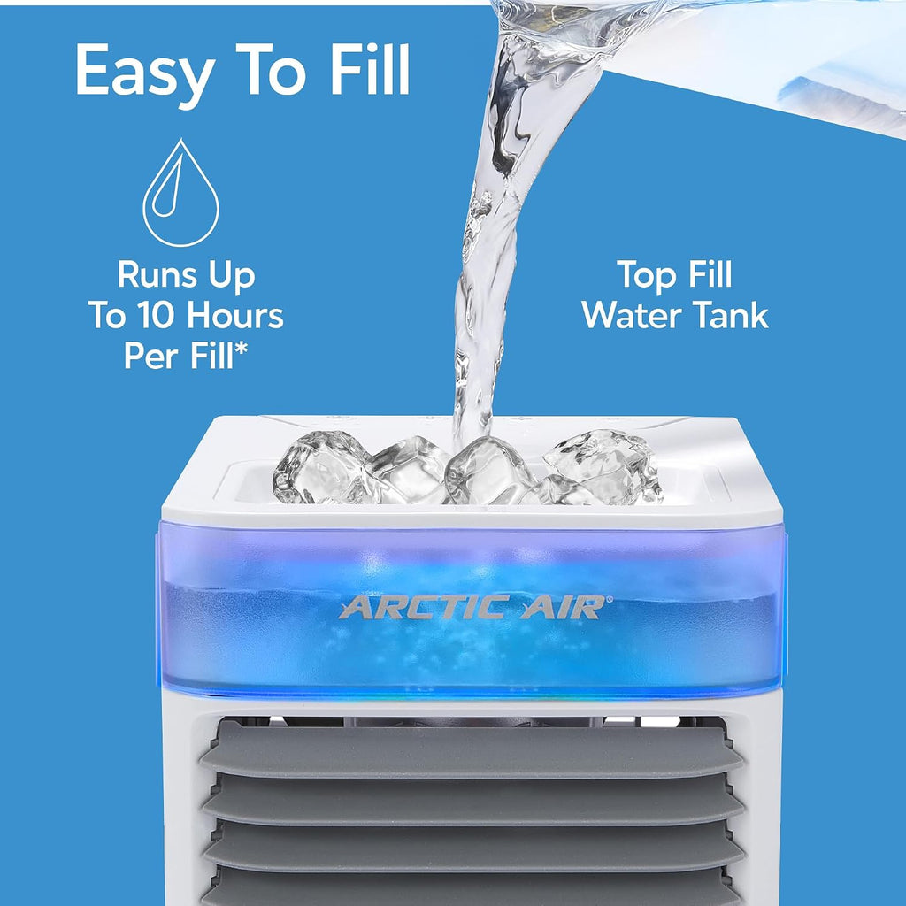 Arctic Air Pure Chill 2.0 Evaporative Air Cooler by Ontel - Powerful, Quiet, Lightweight and Portable Space Cooler with Hydro-Chill Technology For Bedroom, Office, Living Room & More,Blue (Pack of 4)