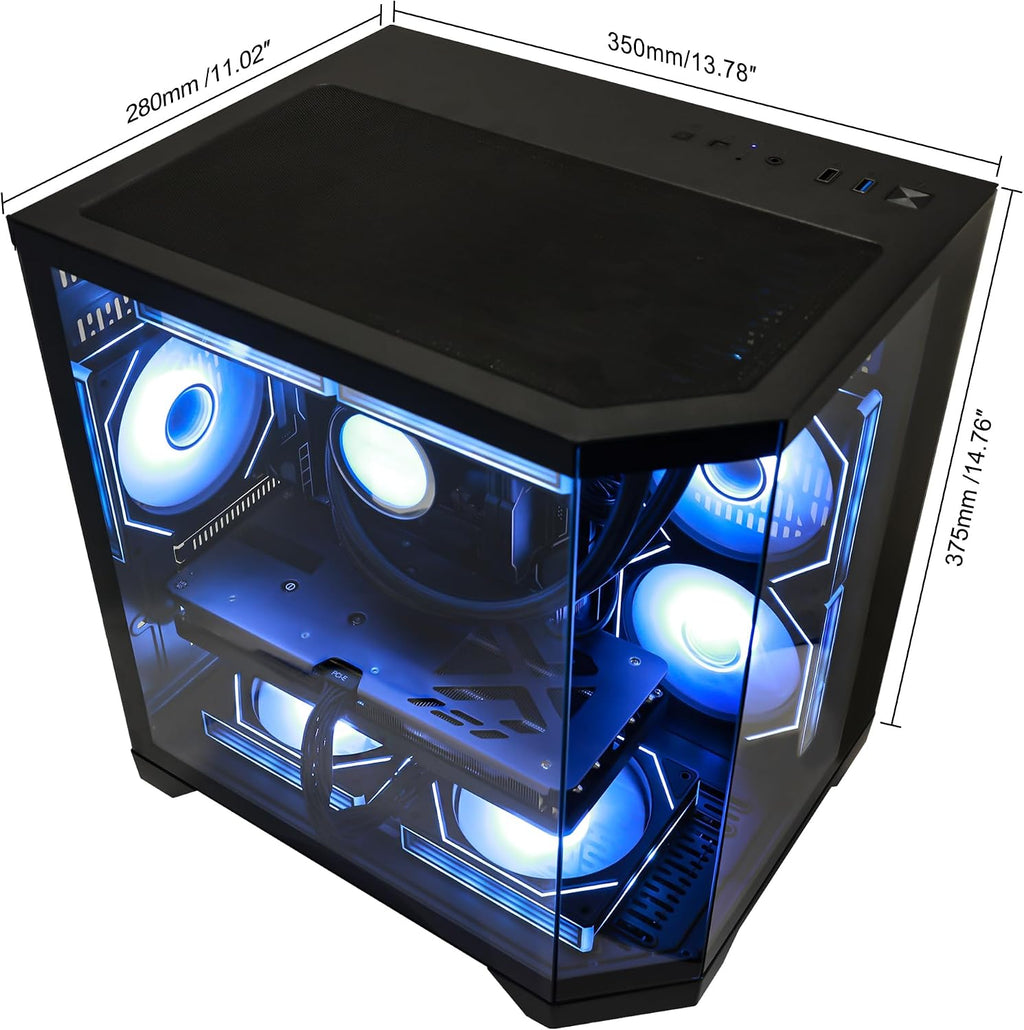 Ocean of Stars Gaming PC Desktop - RTX 5060 8GB - AMD Ryzen 7 9700X 8-Core 3.8 GHz-32GB DDR5 RAM- 1TB PCIe SSD- WiFi + BT- 850W PSU- Windows 11 -RGB Prebuilt Computer - Black