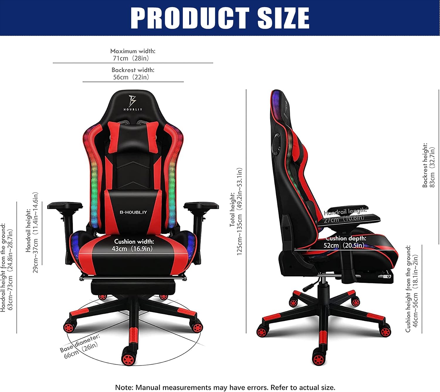Gaming Chair,Ergonomic Gaming Chair with Speakers and LED Light High Back 7-Point Massage Game Chairs,90°-180°Reclining Gaming Chair,Adults Teens Computer Chair.,Black