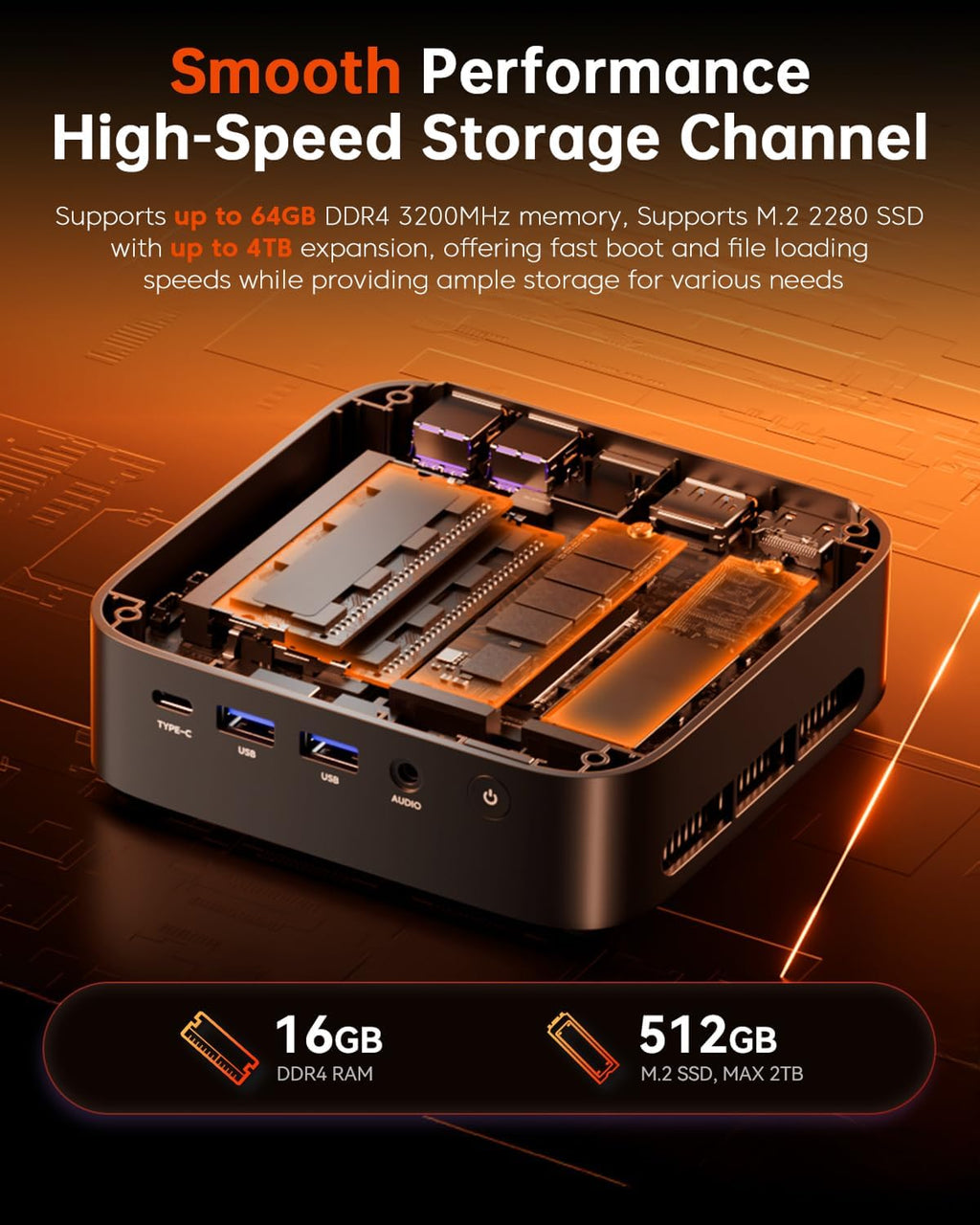 ACEMAGICIAN Kron Mini K1 Mini PC Gaming, AMD Ryzen 7 5700U, 16GB DDR4 512GB SSD Mini PC Computers Micro Desktop PC 4K Triple Display WiFi6 BT5.2