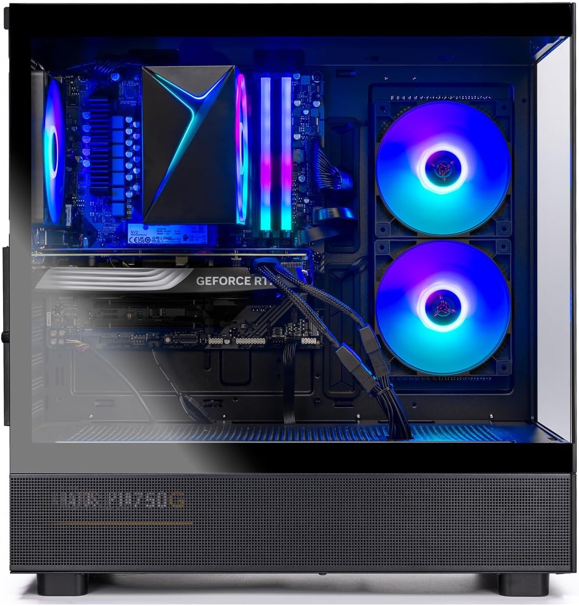 Skytech Gaming Azure 3 Desktop PC, Ryzen 7 7700 3.8 GHz (5.3GHz), NVIDIA RTX 5070 12GB, 1TB Gen4 NVMe SSD, 32GB DDR5 RAM 6000 RGB, 850W Gold PSU, Wi-Fi, Win 11