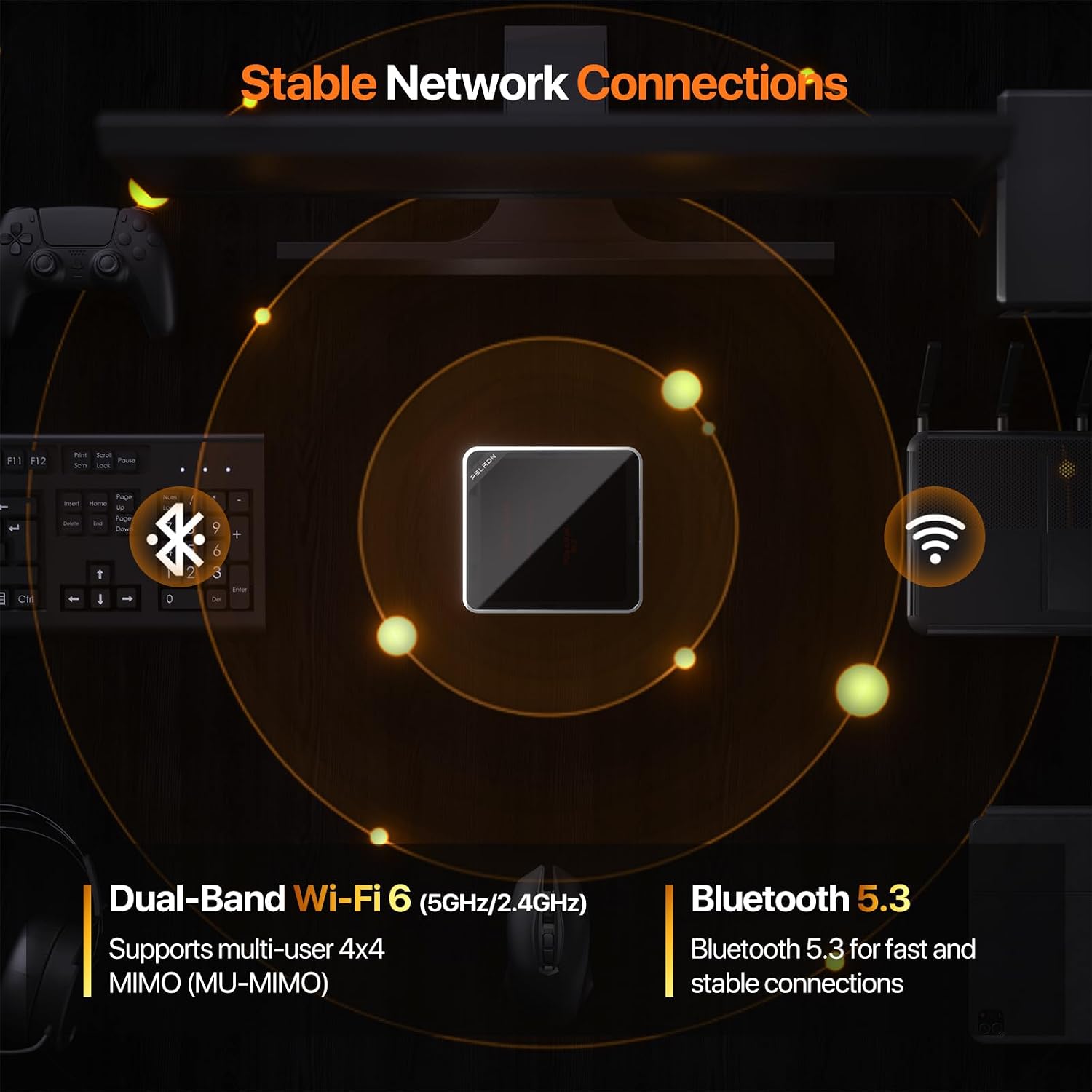 PELADN WO5 Mini PC 4300U, 8GB DDR4 RAM 256GB SSD, Ryzen 4300U Desktop Mini Computers with Dual HDMI, Type-C, USB3.2, RJ45 LAN, WiFi6, BT5.3