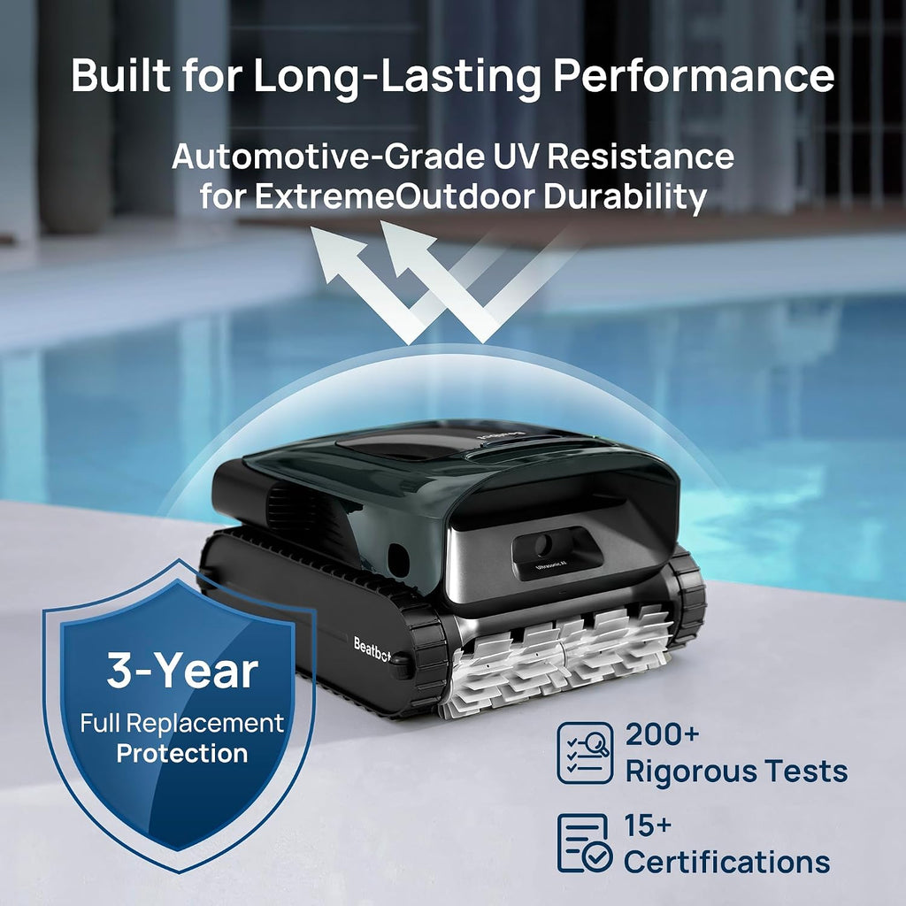 Beatbot AquaSense 2 Pro Pool Vacuum Robot with Clarifying Agent Kit-Unmatched 5-in-1 Cleaning, Clean Water Surface with Remote Navigation, Surface Parking, Clarifies Water, for Pools up to 3,875 Sq.ft