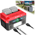 Ecarke 550W Portable Power Inverter Compatible with DeWALT 20V Battery, DC 18V to AC 110V Pure Sine Wave Power Station 2 AC Outlets, 2 USB-A&1 USB-C 20W, 600LM LED Outdoor Emergency Use (No Battery)