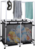Nice C Pool Storage, Pool Noodles Holder, Pool Toy Storage, 214 Gallons 48.4'' L Extra Large, Pool Float Storage, Waterproof Pool Storage Bins, Rolling Poolside Mesh Container (Top Rack)
