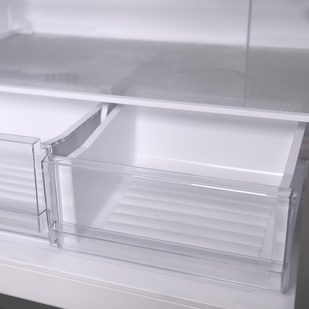 West Bend Refrigerator Freestanding French Door Design Fridge with 5.1 Cu.Ft. Freezer Capacity, Adjustable Electronic Control and Frost Free Defrost, 17.5-Cu.Ft, Metallic