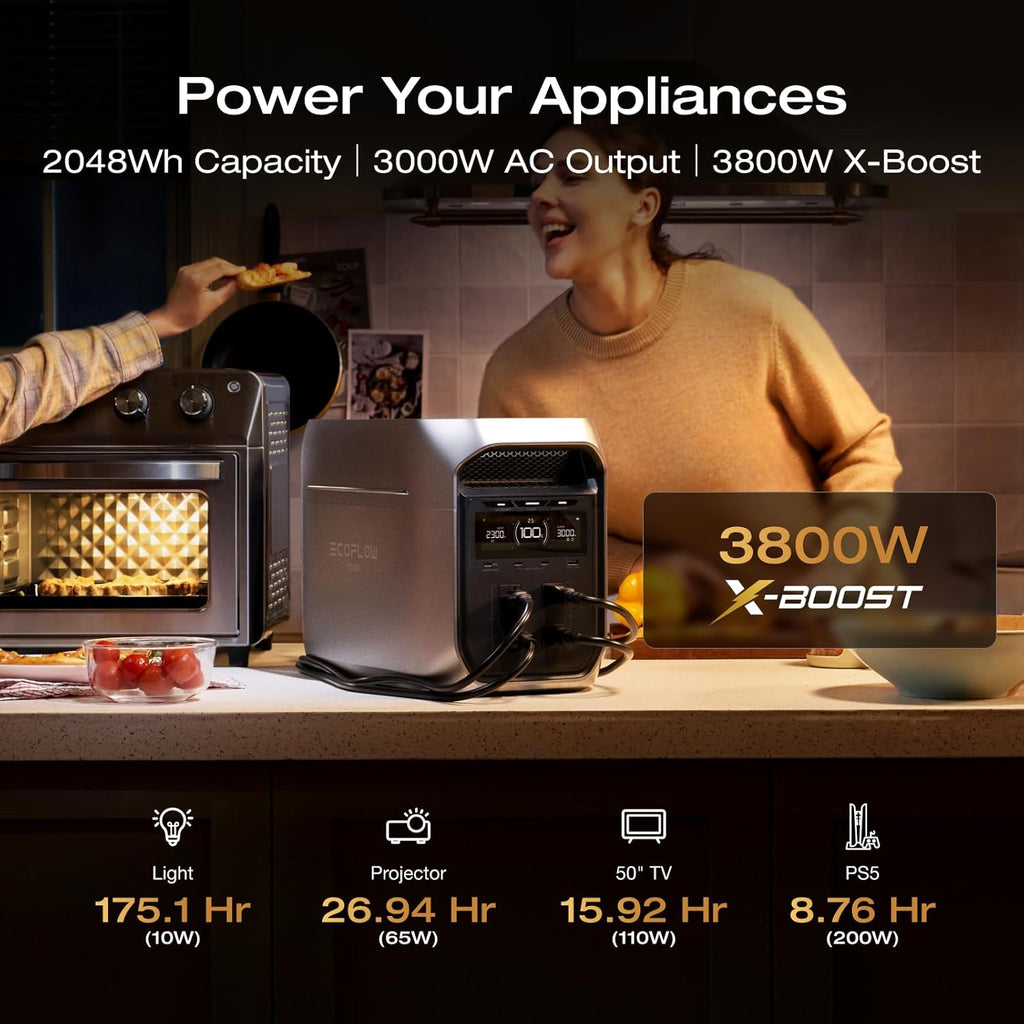 EF ECOFLOW Portable Power Station DELTA 3 MAX Plus Extra Battery, 2048Wh LiFePO4 Expansion Battery for Power Station DELTA 3 Max Plus and DELTA 3 Ultra Plus
