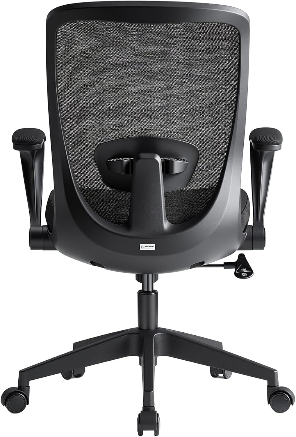 EUREKA ERGONOMIC Armis Ergonomic Office Chair with Back Support Flip up Arms, Home Office Desk Chair for Space Saving, Black, Breathable Backrest Mesh