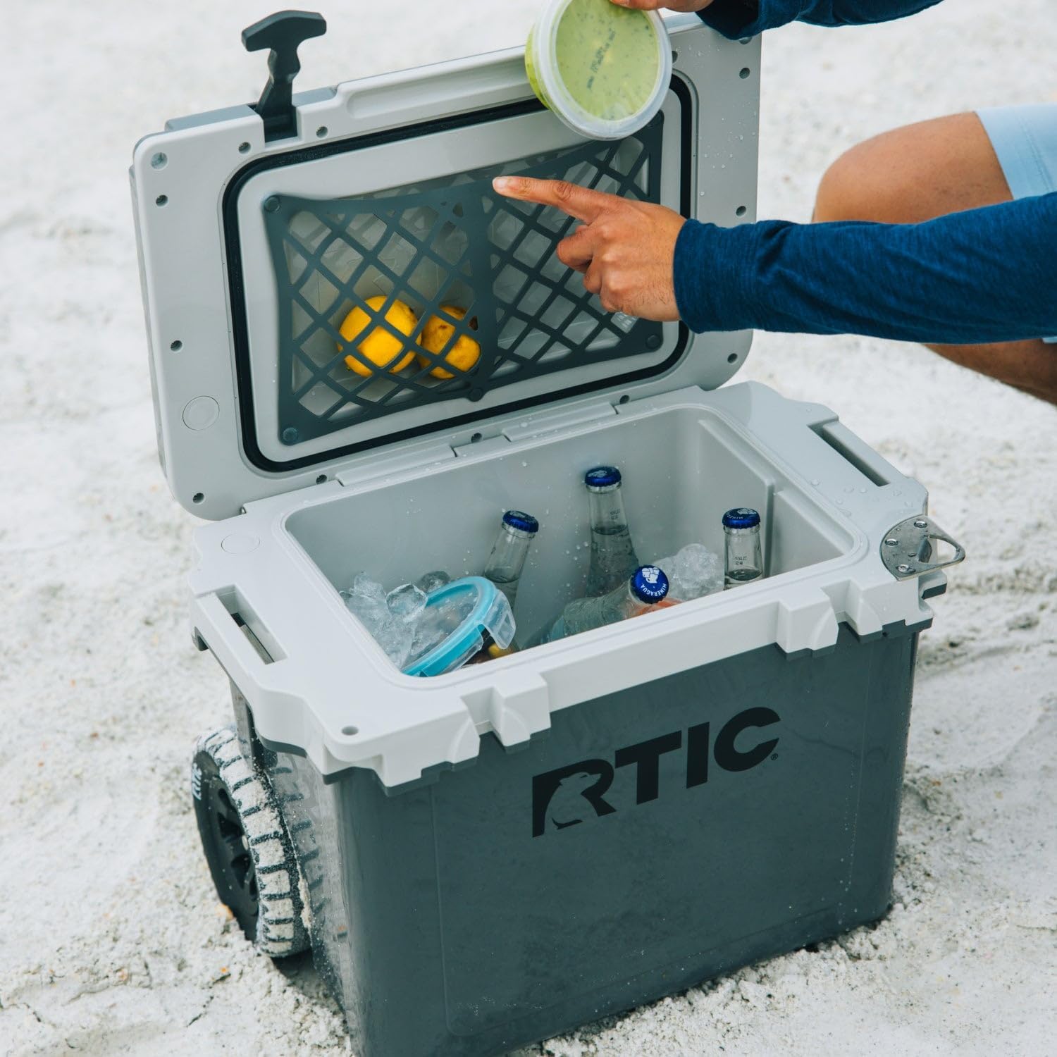 RTIC 22 QT Ultra-Light Wheeled Cooler with Handle, Hard Insulated Portable Ice Chest Box for Beach, Drink, Beverage, Camping, Picnic, Fishing, Boat, Barbecue