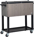 VINGLI 80 Quart Rolling Ice Chest on Wheels, Patio Cooler Cart, Beverage Rolling Cooler for Outdoor Patio Deck Party