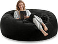 SANAE Oversized Memory Foam Bean Bag Chair for Adults - Corduroy Fabric with Filler, Gaming & Movie Night Furniture, Large Bean Bag Sofa for Living Room/Dorm/Bedroom (Black, 6FT)