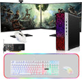 TechMagnet HP G3 Computer Desktop PC, Intel Core i7 6th Gen, GT 1030 Graphics, 16GB RAM, 1TB SSD | 2TB HDD, Gaming Kit, Webcam, New Dual MTG 27 inch Monitor Windows 11 Pro (Renewed)