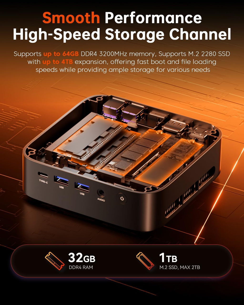 ACEMAGICIAN Mini Gaming PC 32GB RAM 1TB SSD AMD Ryzen 7 5700U(Up to 4.3GHz) Triple 4K@60Hz Display WiFi6 BT5.2 Type-C HDMI DP1.4 Mini Computers Desktop for Light Gaming/Office
