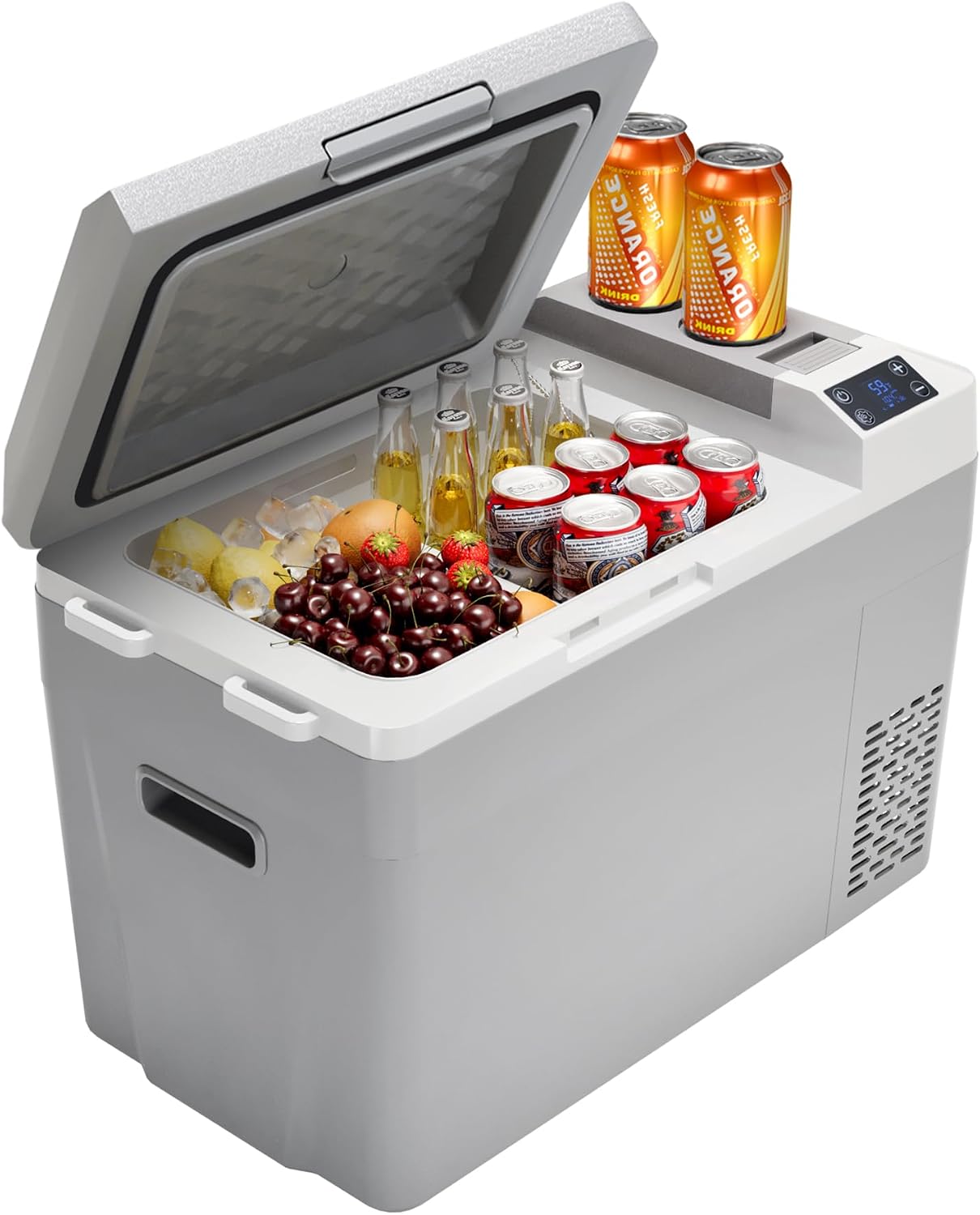 12 Volt Refrigerator 12V Car Fridge 23 Quart Portable Freezer Compressor Cooler, 12/24V DC & 110~240V AC, for Truck Van RV Camper SUV, -8℉~50℉, Ideal for Travel Camping Road Trips Tailgating