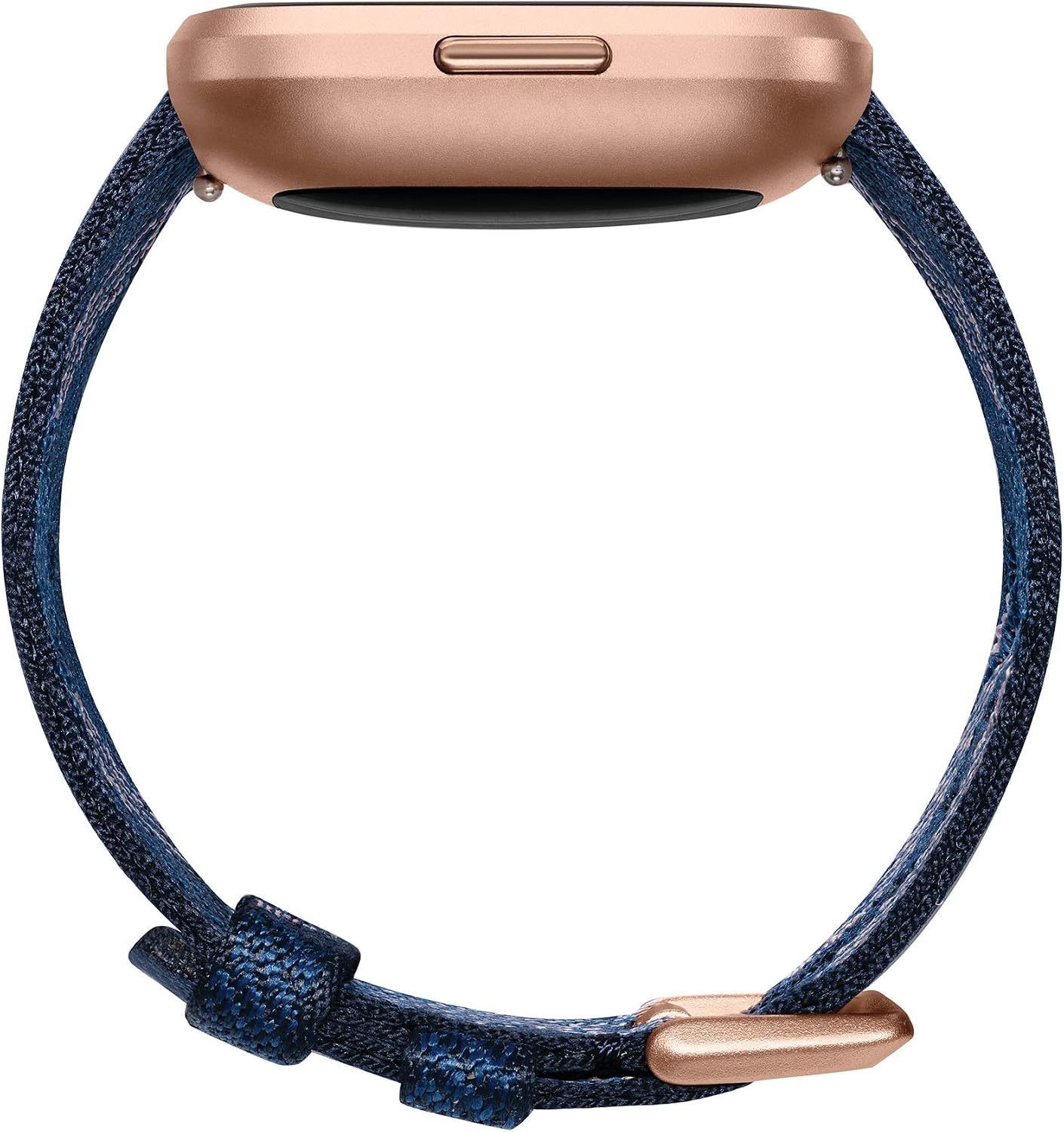 Fitbit Versa 2 Special Edition Health and Fitness Smart Watch with Heart Rate, Music, Alexa Built-In, Sleep and Swim Tracking, Navy and Pink Woven/Copper Rose, One Size (S and L Bands Included), 2.3