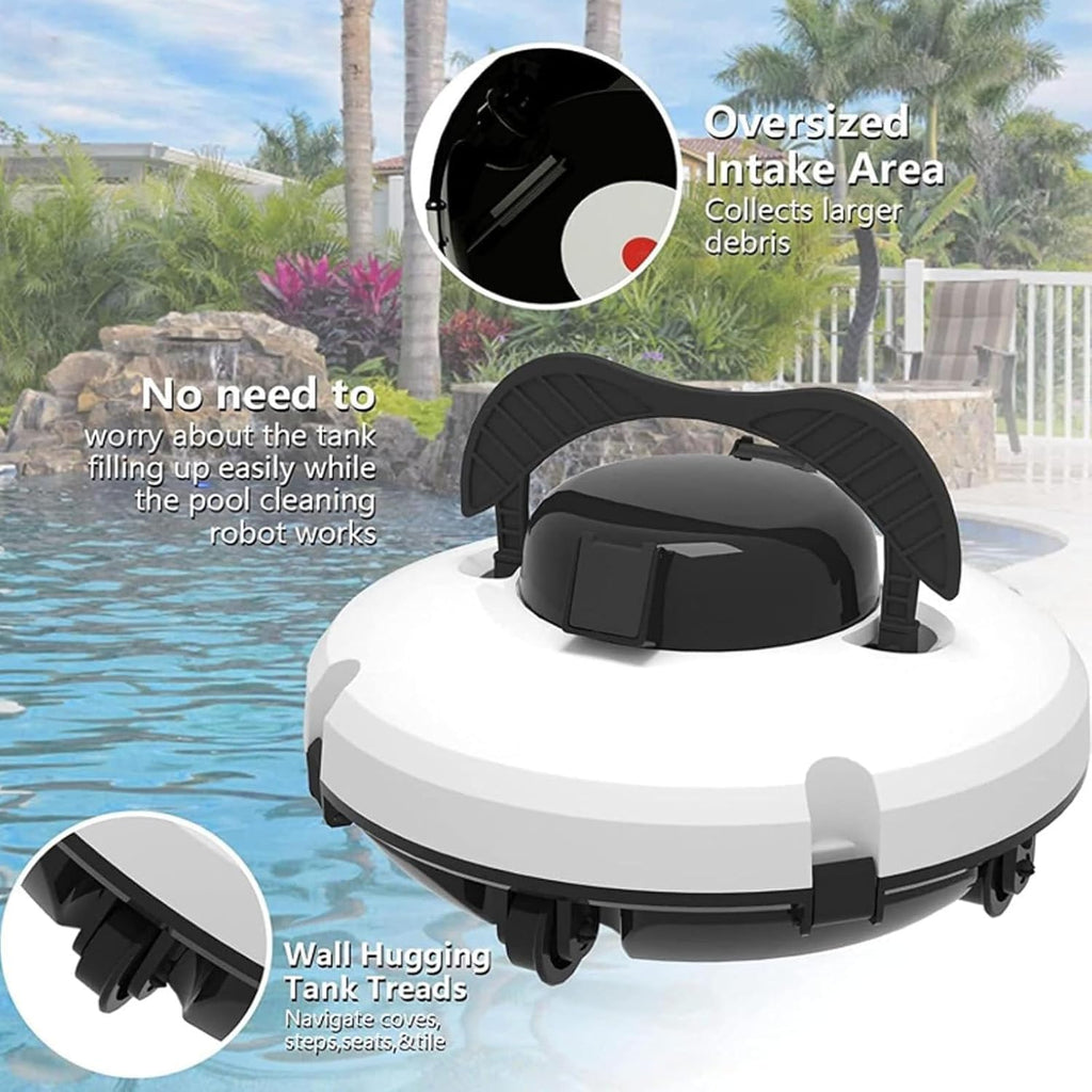Automatic Pool Vacuum - Smart Cordless Cleaner for Above and Inground Pools - Wall Climbing Pool Cleaning Robot - Top Cleaning at Your Fingertips