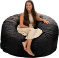 Ultimate Sack 5000 5-Foot Bean Bag Chair, Charcoal Fur Cover – Oversized Foam Lounger, Floor Seat, Small Sofa, or Couch Bed for Living Area, Gaming Room, or Reading Lounge