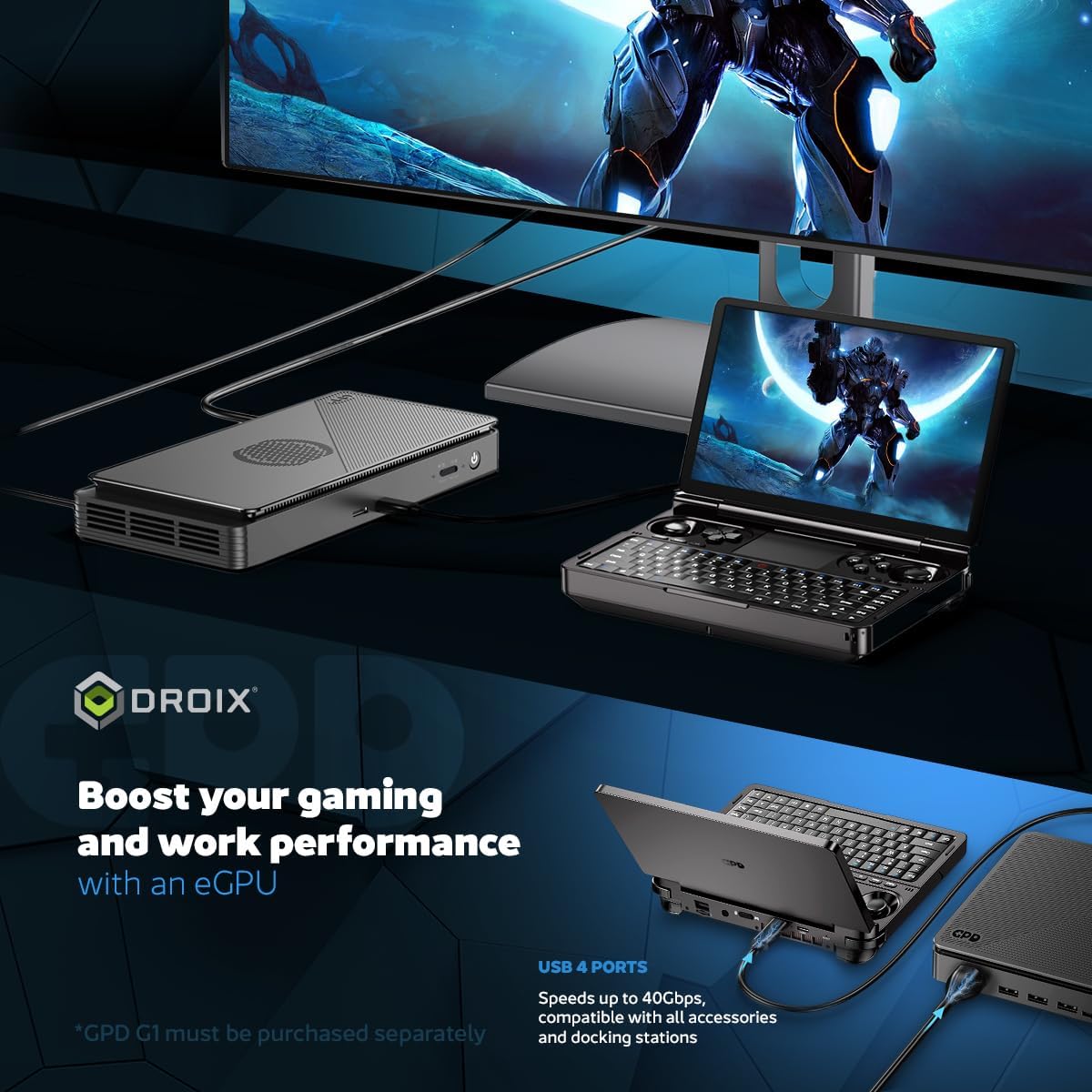 GPD Win Mini 2025 Handheld Gaming PC, AMD Ryzen 7 8840U, 8C/16T up to 5.1GHz, Radeon 780M GPU, 16GB LPDDR5X RAM, 1TB NVMe SSD, 7' 1080p 120Hz Touchscreen, Wi-Fi 6E Bluetooth 5.3