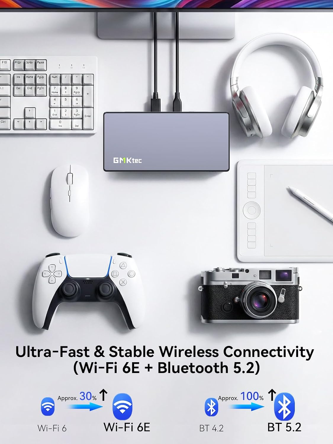 GMKtec K13 Mini PC AI Intel Ultra 7 256V (up to 4.8GHz) 16GB DDR5 1TB PCIe 4.0 SSD Gaming Mini Computer, 2X M.2 Expansion Slots, HDMI, USB4 Screen 8K Display