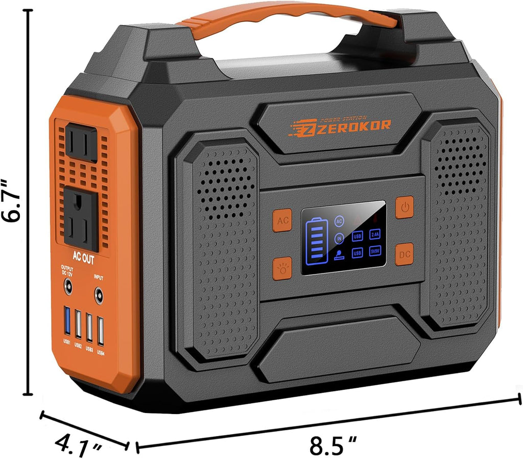 Portable Solar Power Station with Foldable Solar Panel 60W, 110V 300W AC Outlet Solar Power Pack Generator with Panels,100W Fast Charging USB C Power Bank for Camping Laptop Smart Devices RV Outdoor