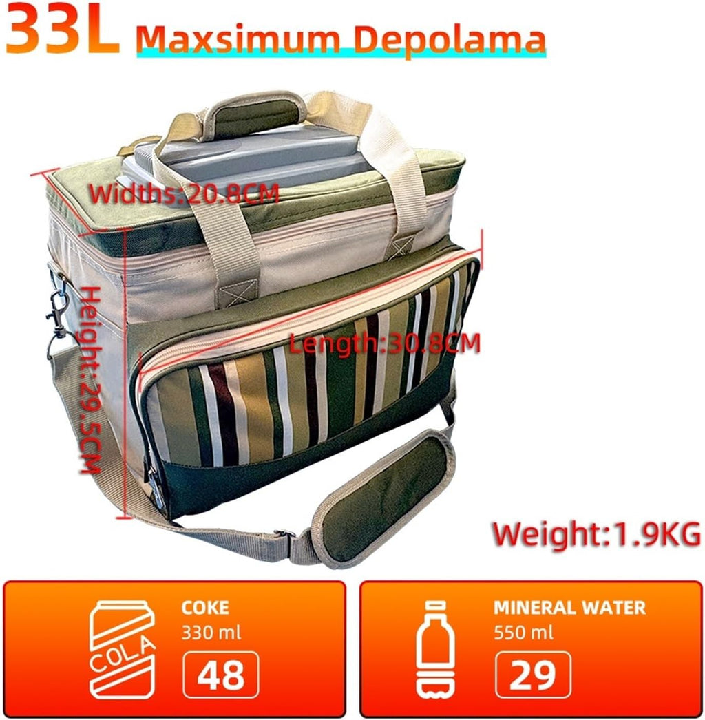 33L Portable Foldable Car Refrigerator Cooler Bag Semiconductor Refrigeration For Car Household Picnic Camping Essential(UK Car-Home 12-240V)