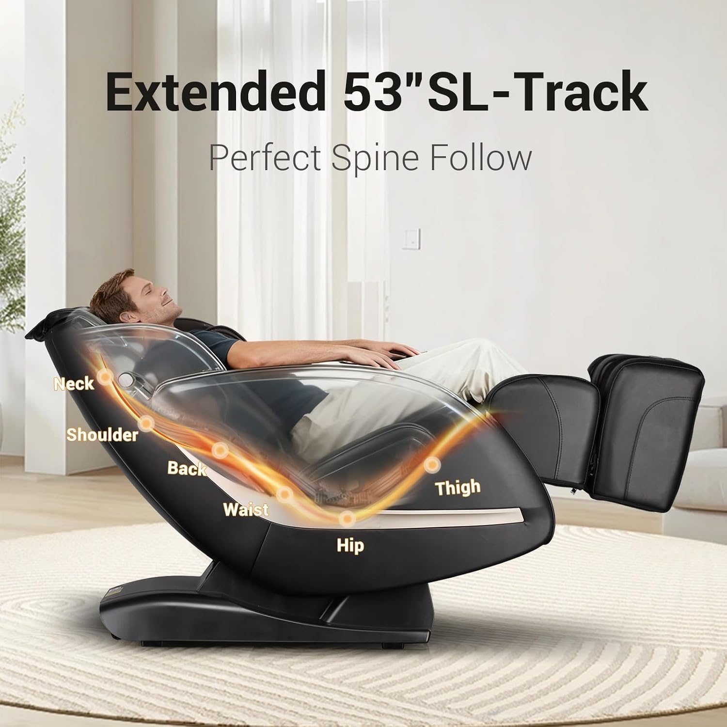 EASPEARL Massage Chair, Zero Gravity Massage Chairs Full Body with APP, Phone Holder, Waist and Calf Heat, Thai Stretch, Body Scan, USB Port, Bluetooth Speaker, Shiatsu Massage Recliner (Black)