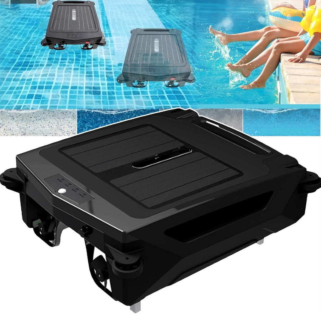 Pool Cleaner Robot with Solar&Rechargeable Dual Mode(Upgrade App),Cordless Robotic Pool Cleaner,Pool Skimmer Basket,Automatic Pool Vacuum Cleaner-Auto-Escape&Auto-Turn