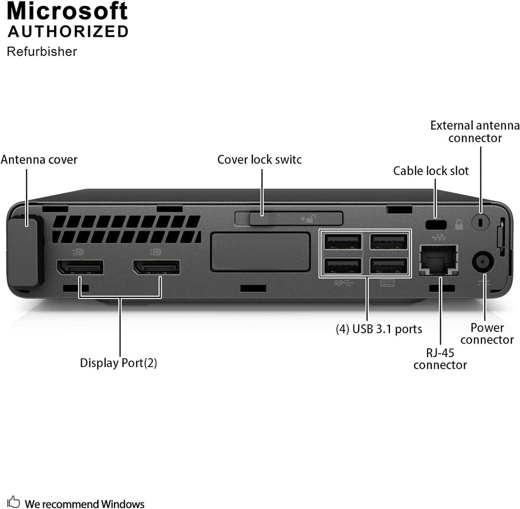 HP ProDesk 600 G3 Mini PC Desktop, Intel Core i5-6500T, 16GB RAM, 256GB PCIe Solid State Drive, USB-C, Windows 11 Professional (Renewed)