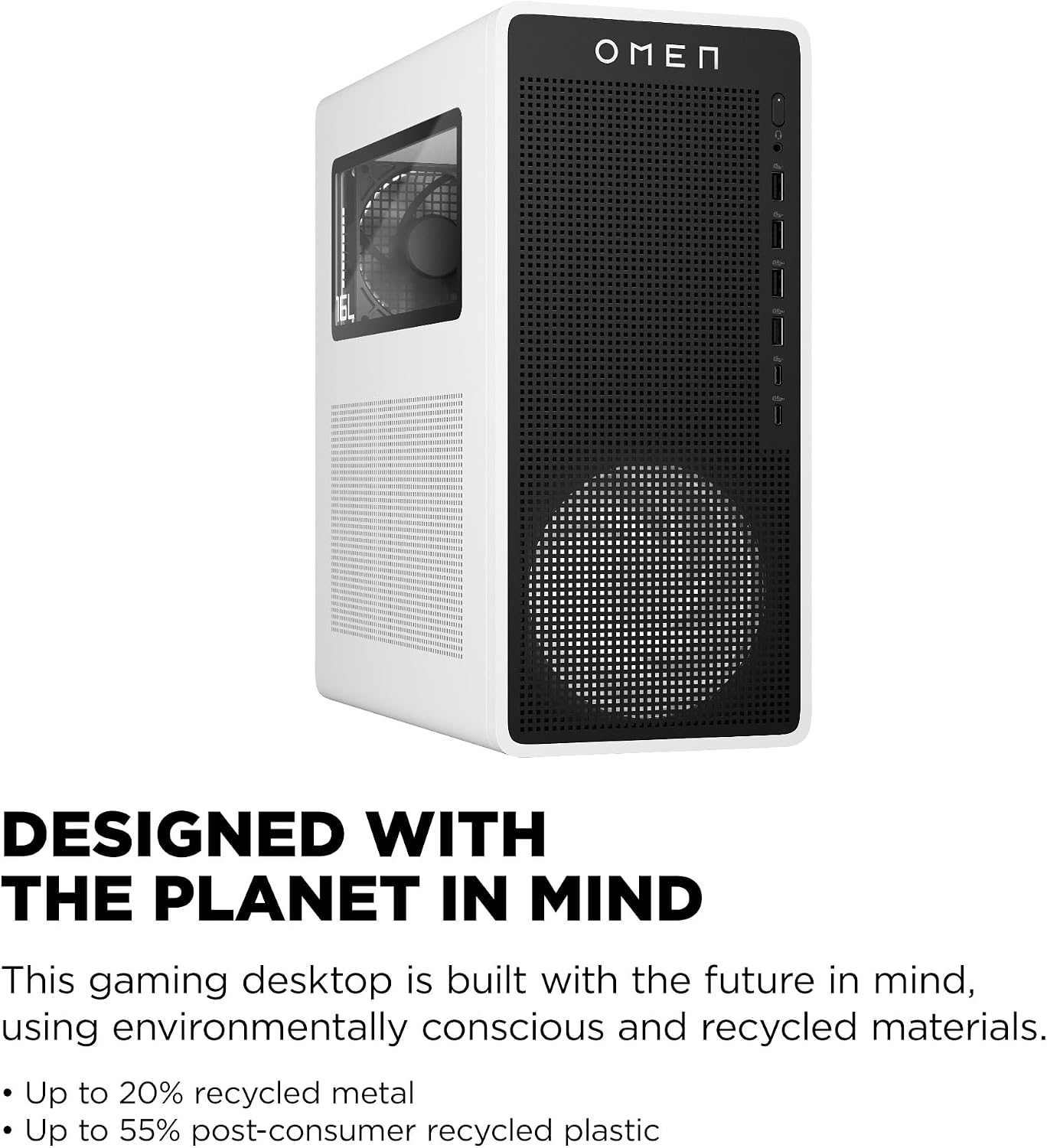 HP OMEN 16L Gaming Desktop PC, Intel Core Ultra 5 225F, 16 GB RAM, 1 TB SSD, NVIDIA GeForce RTX 5060, Windows 11 Home, Microsoft Copilot, Panda Metal, TG03-0120 (2025)