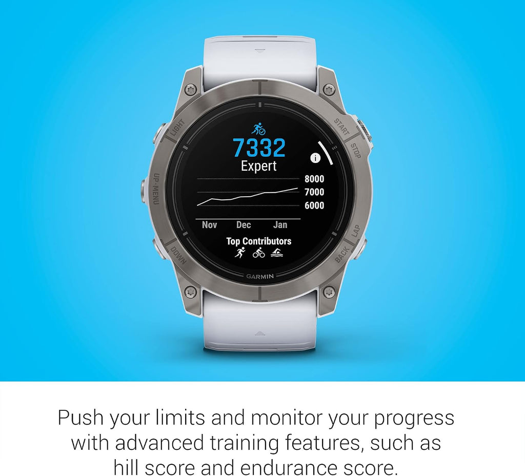 Garmin epix Gen 2 Pro Sapphire Edition, 51mm, Titanium/Whitestone | AMOLED Display, High Performance Smartwatch, Advanced Training Technology, Built-in Flashlight with Signature Charging Bundle