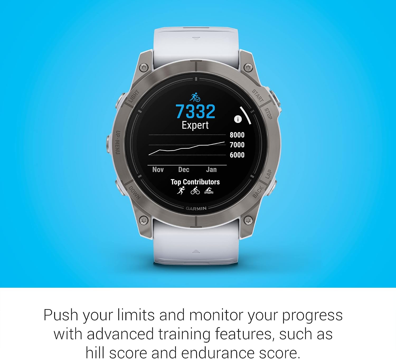 Garmin epix Gen 2 Pro Sapphire Edition, 51mm, Titanium/Whitestone | AMOLED Display, High Performance Smartwatch, Advanced Training Technology, Built-in Flashlight with Signature Charging Bundle