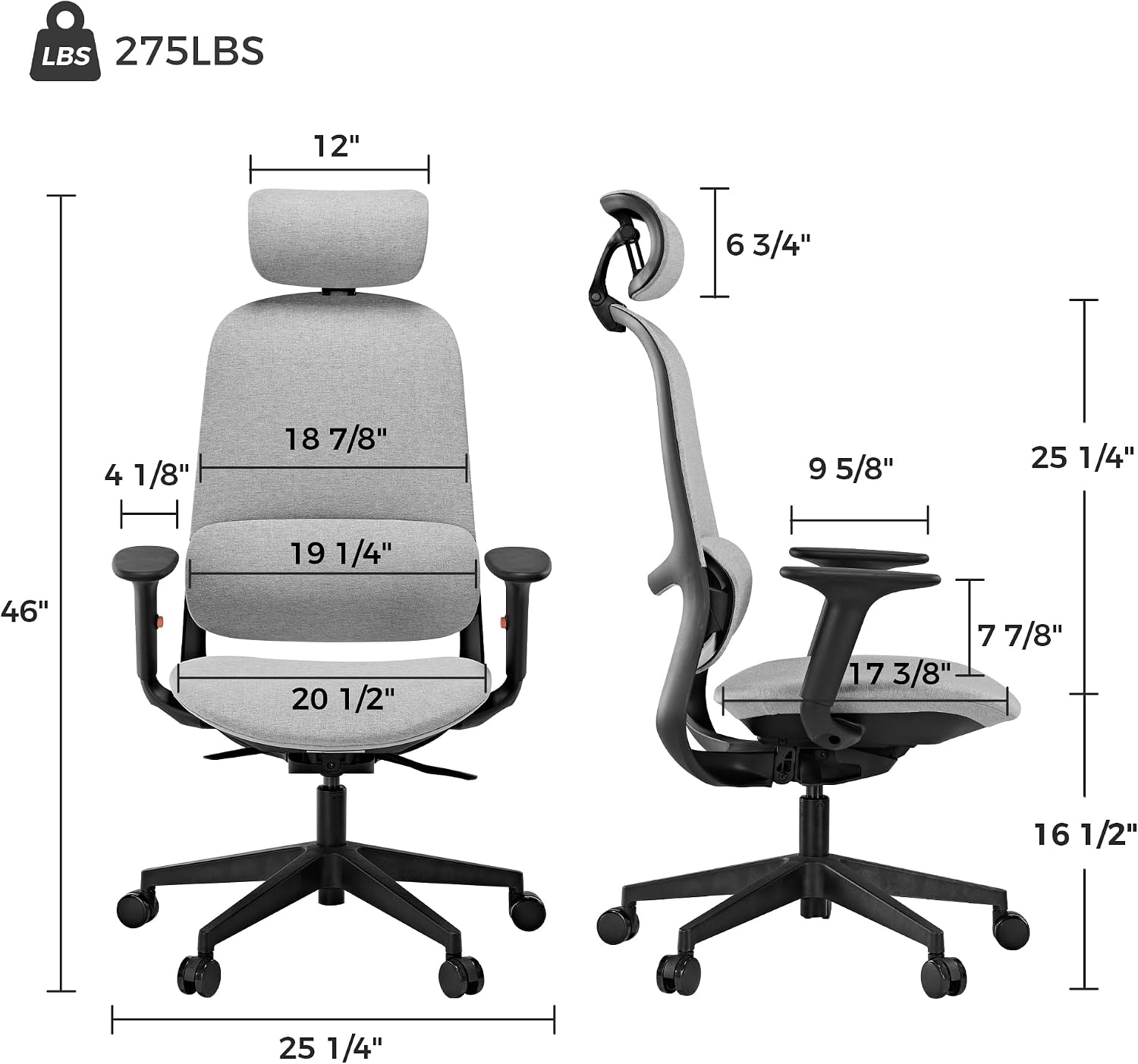 EUREKA ERGONOMIC Mesh Office Chair,Ergonomic Office Chair Lumbar Support,Comfortable Home Office Desk Chair with Adjustable Headrest & Armrests, Tilt Control Mechanism, Grey