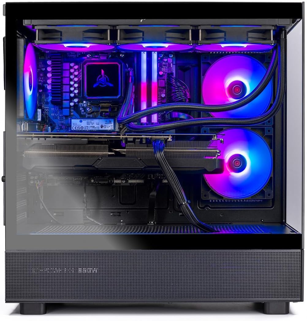 Skytech Gaming Azure 3 Desktop PC, Intel Ultra 7 265K 3.9 GHz(5.4 GHz Turbo), NVIDIA RTX 5060 Ti 16GB, 1TB Gen4 NVMe SSD, 32GB DDR5 RAM 5600 RGB, 850W Gold ATX 3 PSU, 360mm ARGB AIO, Wi-Fi, Win 11