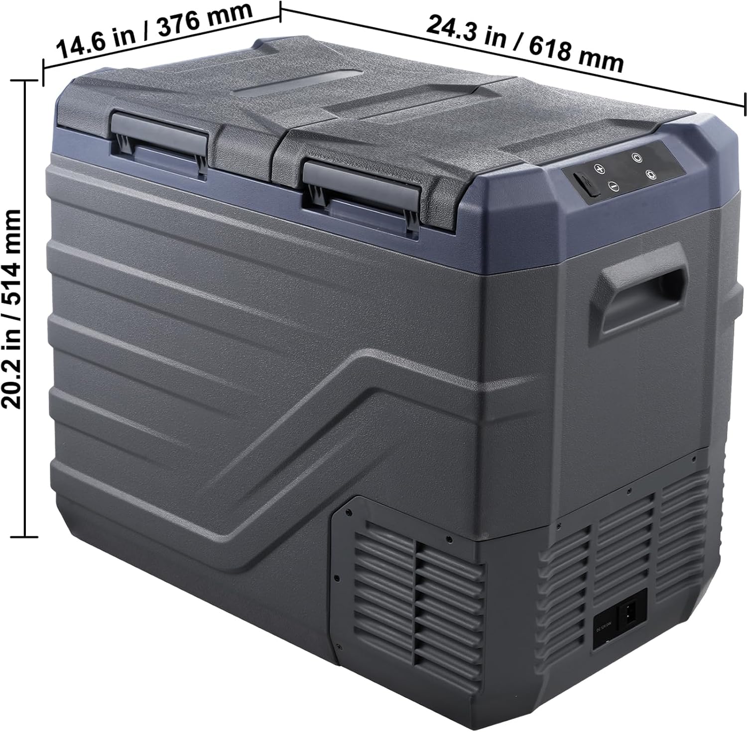 Happybuy 40L Car Refrigerator, 12V Dual Zone Fridge, Portable Freezer, -4℉-68℉ Adjustable Range, 12/24V DC & 100-240V AC Compressor Cooler for Outdoor, Camping, RV