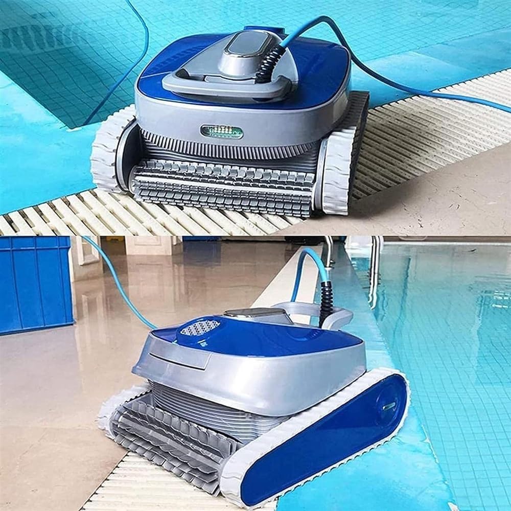 Automatic Robotic Pool Vacuum Cleaner, Wall Climbing Pool Cleaning Robot, Powerful Suction Lasts 90 Mins, Ideal for Above-Ground Pools