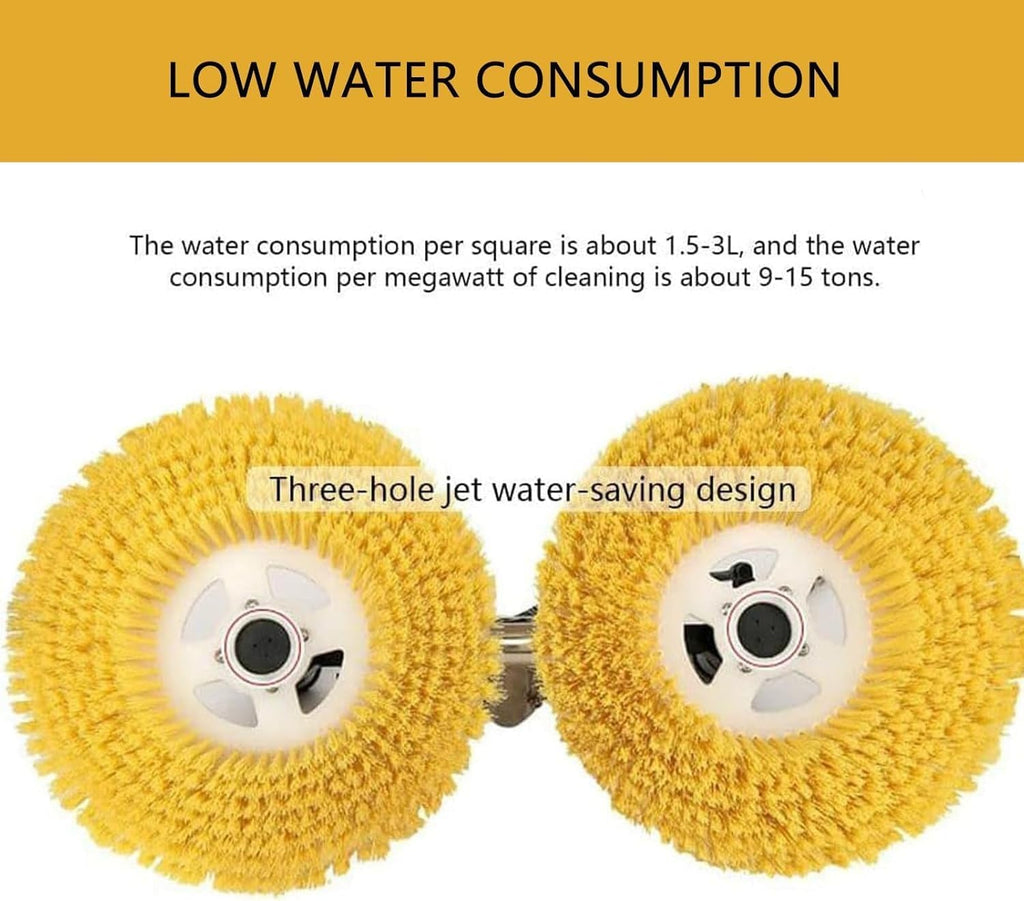 Electric Solar Panel Cleaning Brush Dual Head, Telescopic Rod PV Panel Wash Cleaning Machine, Double Head Equipment Solar Cleaner Robot,Electric Water Fed Pole Kit (Gpbb3.5m)