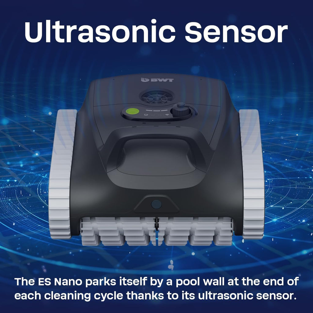 BWT ES Nano Cordless Robotic Pool Cleaner, Cleans Floor, Walls & Waterline, Up to 2.5-Hour Runtime, 3,500 GPH Suction, for Above-Ground & In-Ground Pools