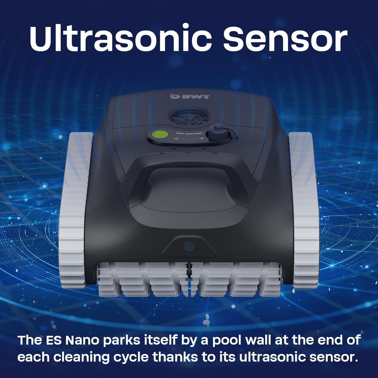 BWT ES Nano Cordless Robotic Pool Cleaner, Cleans Floor, Walls & Waterline, Up to 2.5-Hour Runtime, 3,500 GPH Suction, for Above-Ground & In-Ground Pools