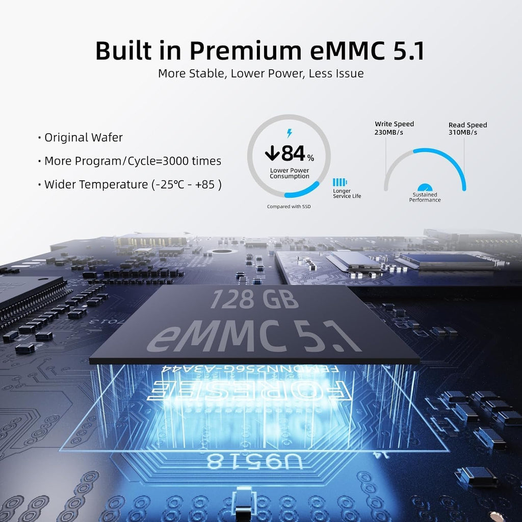 MeLE Quieter3C Fanless Mini PC, Celeron N5105, 8GB RAM, 256GB Storage, Full-Function USB-C, WiFi 5, Support Triple Screen Display, Slim Desktop on Industrial, Home, Office