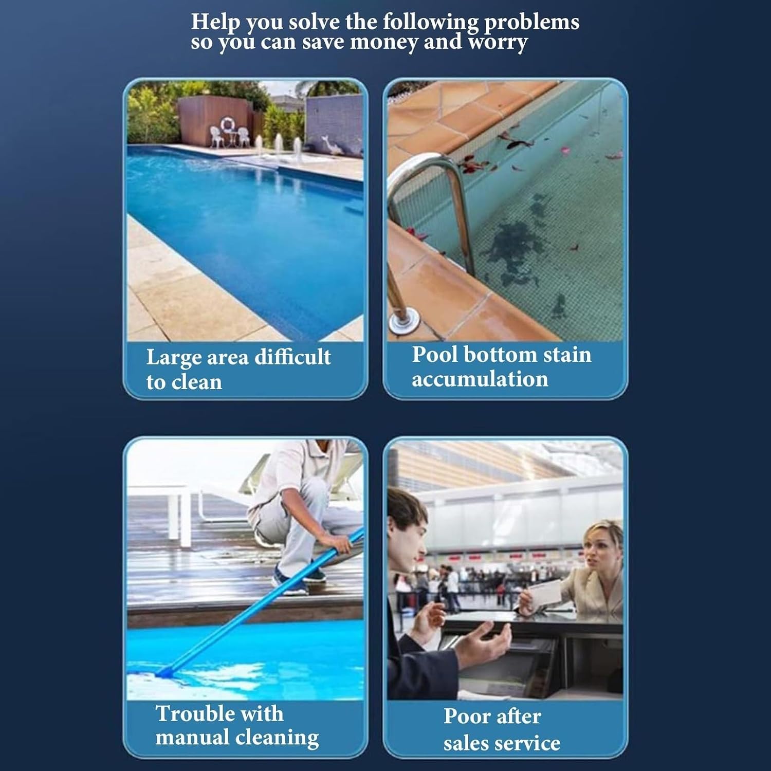 Cordless Pool Vacuum Cleaner Robot, Fully Automatic Pool Cleaner for Swimming & Landscape Pools, Efficient Cleaning with 90-Minute Runtime, 16μm Fine Filter, and Low Battery Return Function