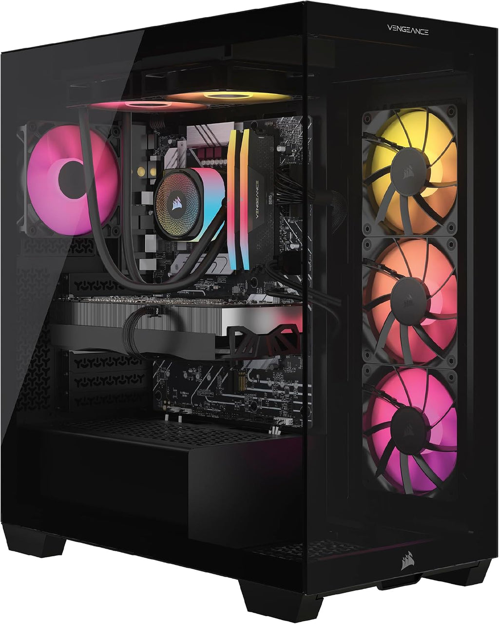 Corsair Vengeance a7500 Gaming PC – Liquid Cooled AMD Ryzen™ 7 9800X3D CPU – AMD® Radeon RX 9070XT GPU – 32GB Vengeance RGB DDR5 Memory – 1TB M.2 SSD – Black