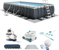 INTEX 26367EH Ultra XTR 24ft x 12ft x 52in Above Ground Swimming Pool Set with Sand Filter Pump and Deluxe Automatic Vacuum Cleaner