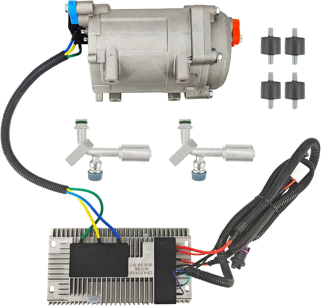 12V Auto Compressor Universal AC Electric Compressor 20cc/r Air Conditioner Compressor AC.100.3851 for R134a Compatible with RVs, Campers, Buses & Trucks