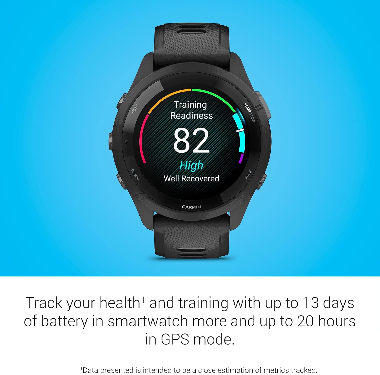 Garmin Forerunner 265 Running Smartwatch, Colorful AMOLED Display, Training Metrics and Recovery Insights, Black and Powder Gray (Renewed)
